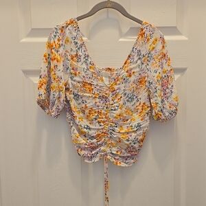 Floral Ruched Women's Top